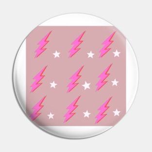 Pale Pink Lightening Bolts and Stars Pin