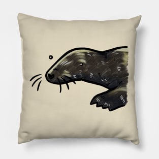 Grey Seal Portrait Pillow