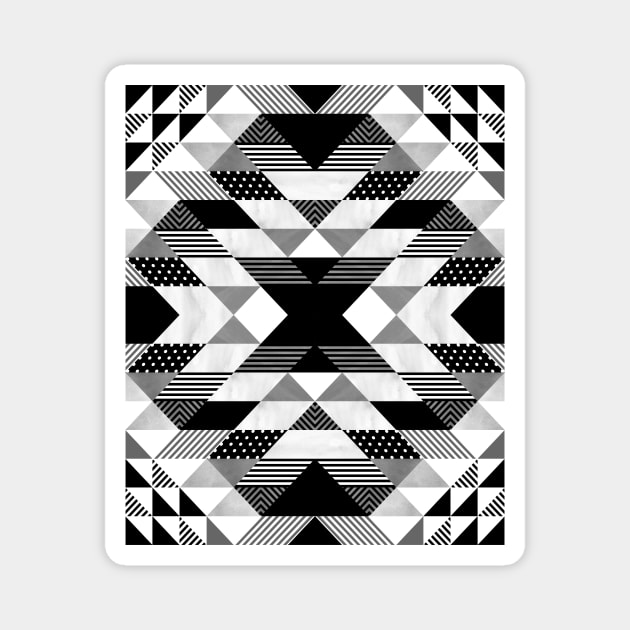 Native American Black and White Pattern Magnet by marieltoigo