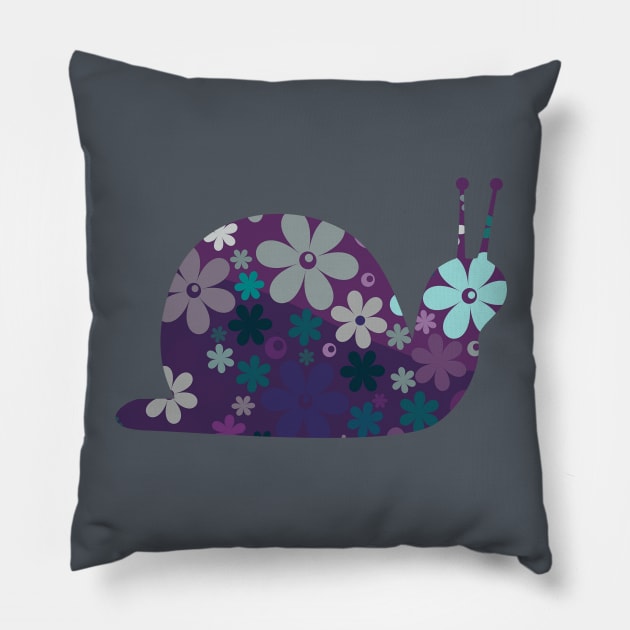 Funky Floral Snail Pillow by LangleyDesigns