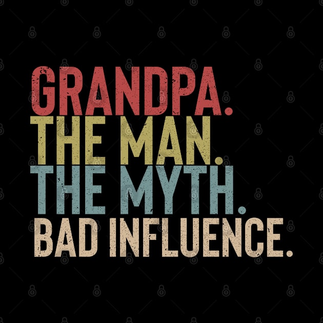 Mens Grandpa The Man The Myth The Bad Influence by Vixel Art