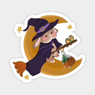 Flying Little Bunny WItches _ Bunniesmee Magnet