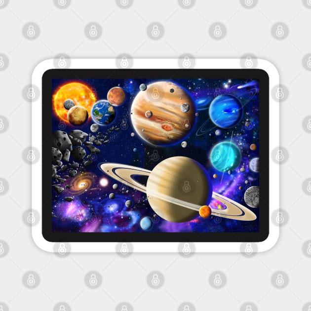 Planets of the Solar System Magnet by GeraldNewtonArt