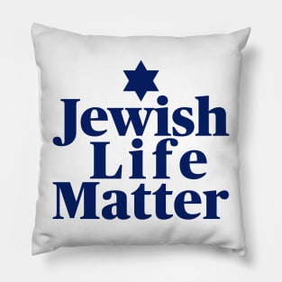 Jewish life matter, Blue Text Pillow