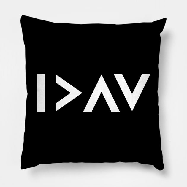 I am greater than the highs and lows (white) Pillow by dvdnds