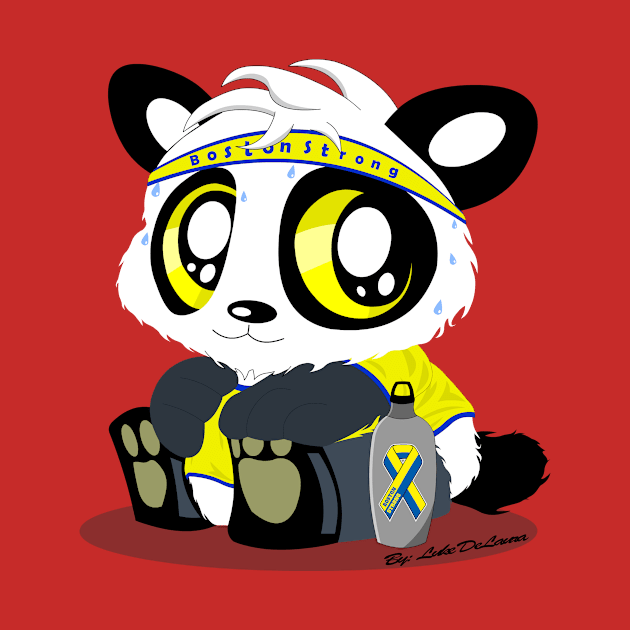 Boston Marathon Panda by PandaBoxArt