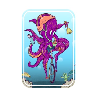 Octopus riding a bike underwater T-Shirt