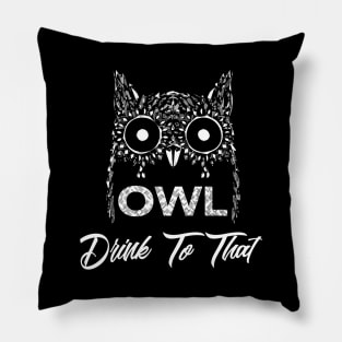 Wine Tasting Owl Art Pillow