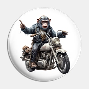 Monkey Biker Retro Motorcycle Pin