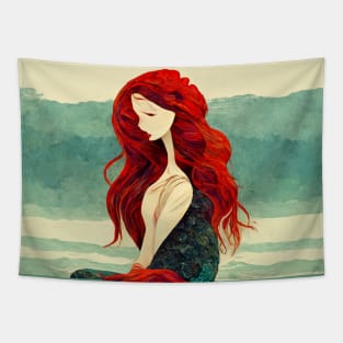 Mermaid on a rock. Tapestry