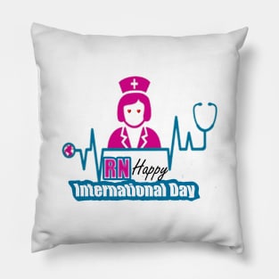 Registered Nurse Happy International Day Pillow