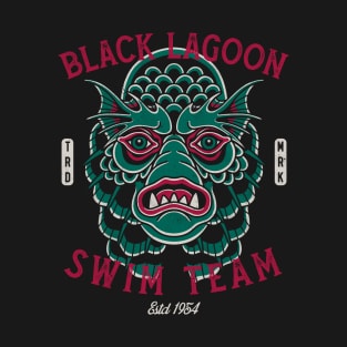 Black Lagoon Swim Team - Vintage Traditional Tattoo - Horror T-Shirt