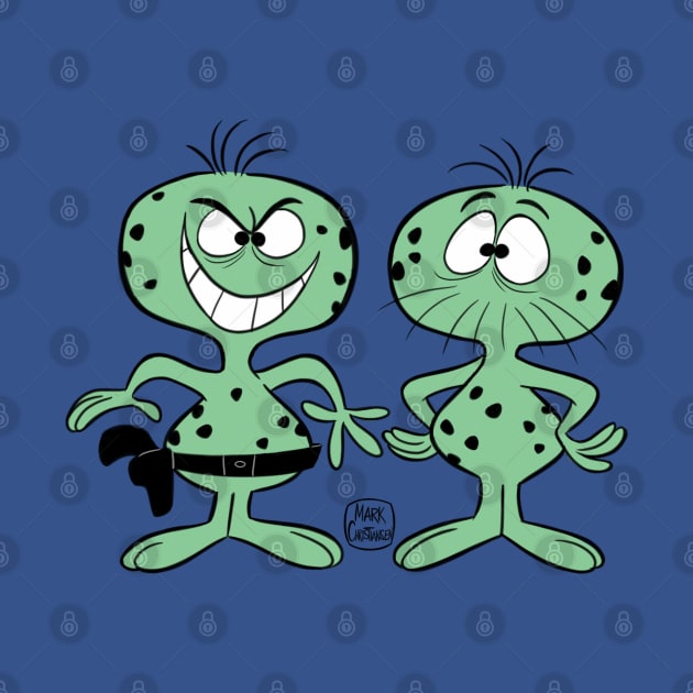 Moon Men Aliens from Rocky and Bullwinkle by markscartoonart62