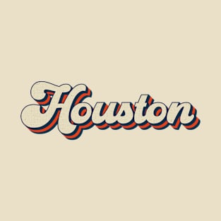 Retro 70s Style Houston Texas Houston Strong Vintage Stripes T-Shirt