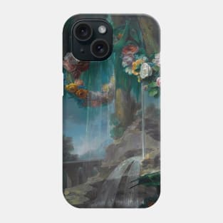 An Outdoor Scene With A Spring Flowing Into A Pool by Miguel Parra Abril Phone Case