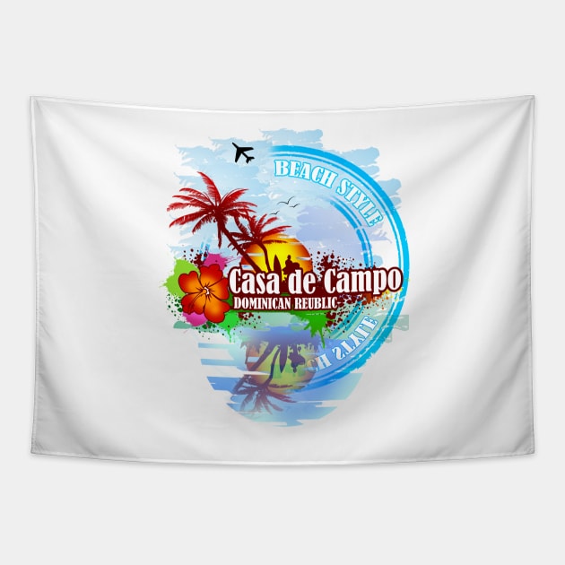 Casa de Campo Paradise Beach Tapestry by dejava