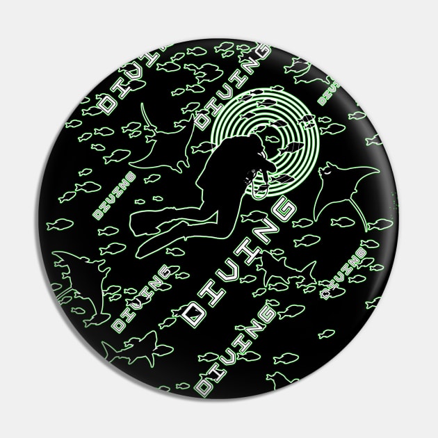 Diving scuba Pin by UMF - Fwo Faces Frog