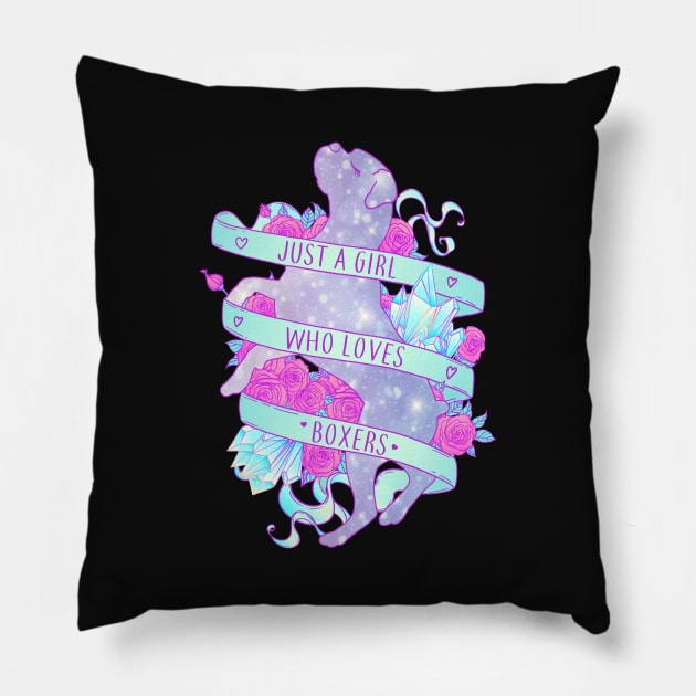 Just A Girl Who Loves Boxer Dogs Pillow by Psitta