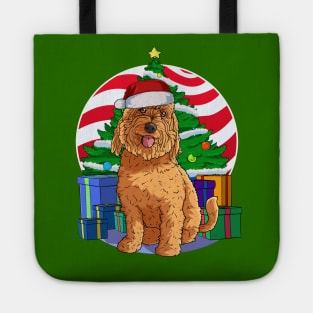 Goldendoodle Dog Cute Santa Christmas Gift Tote