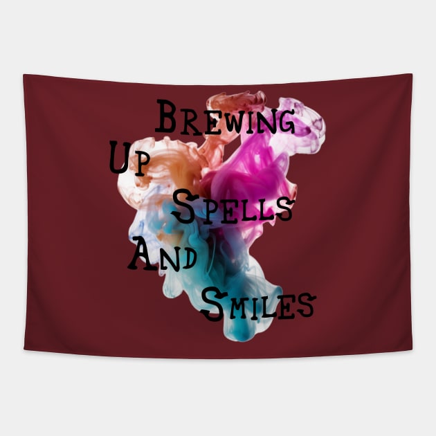 Brewing up spells and smiles Tapestry by Wichy Wear