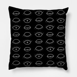 Three eyes pattern on black Pillow