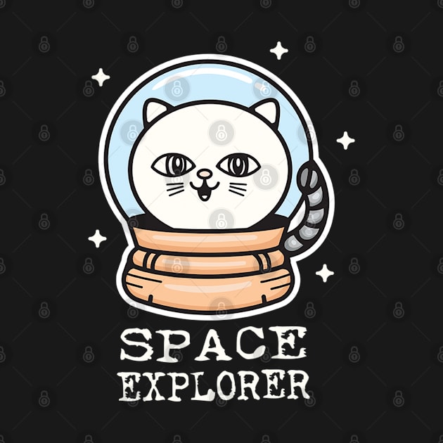 Space Explorer Cat by white.ink