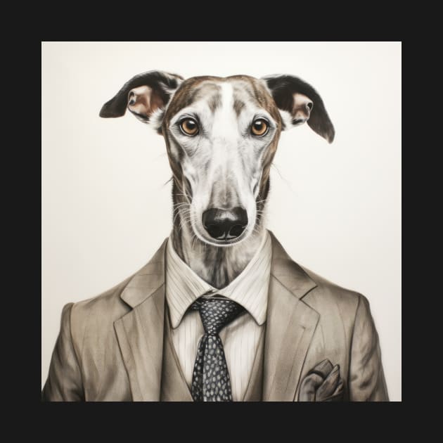 Greyhound Dog in Suit by Merchgard