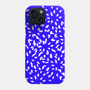 Blue polka dot floral graphic design Phone Case