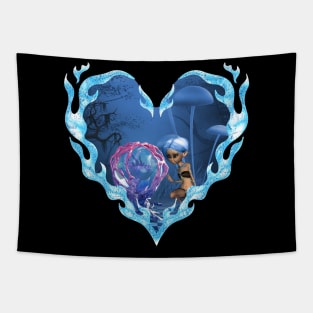 Cute fairy with fantasy fish Tapestry