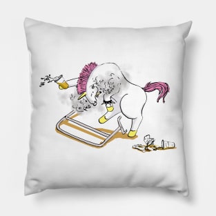 Unicorn Luky Partying Hard Pillow