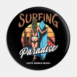 Surfing Paradise Santa Monica Beach Pin