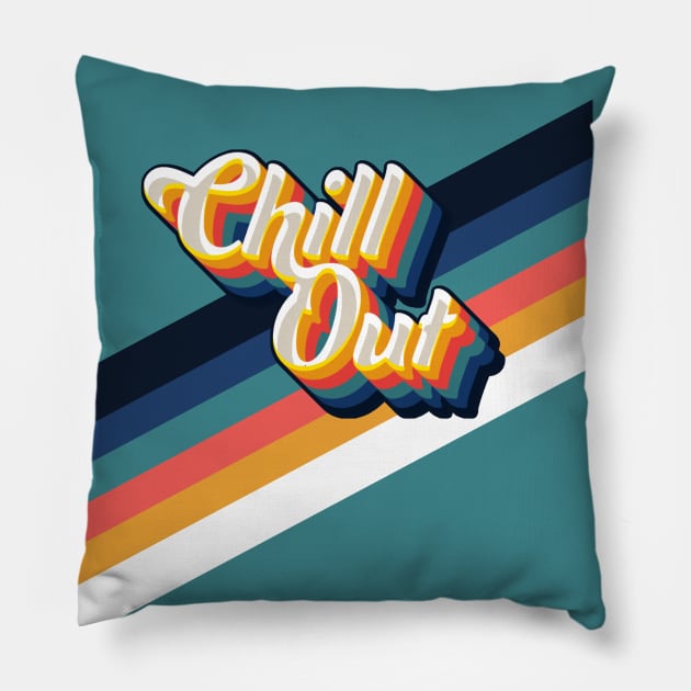 Chill Out Vintage Stripes Pillow by McNutt