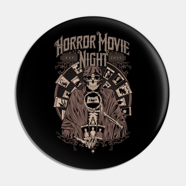 Horror Movie Night - Tarotvision (beige) Pin by Horror Movie Night