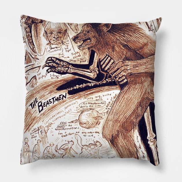 North American Beastmen Pillow by Ballyraven