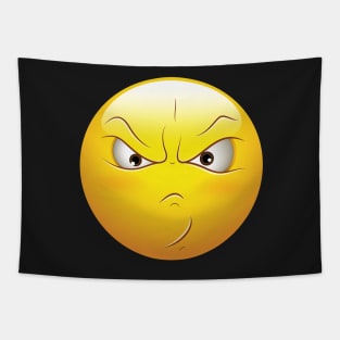 Angry Smiley Face Emoticon Tapestry