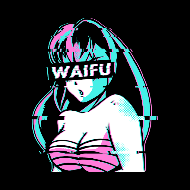 Aesthetic Vaporwave Anime Girl by Alex21