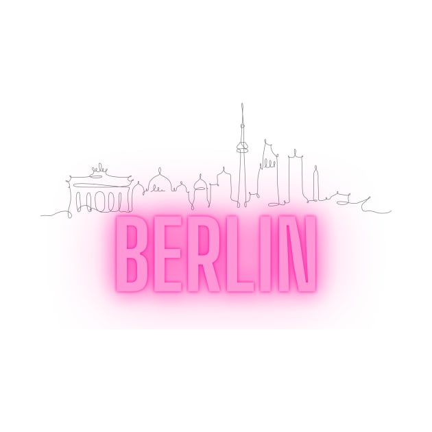 Neon Berlin sign skyline by NinjadesignShop