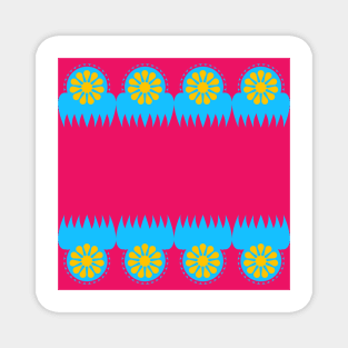 Ornamental geometric design in pink and blue background  template vector illustration Magnet