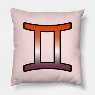 Gemini Lesbian Pride Symbol Pillow