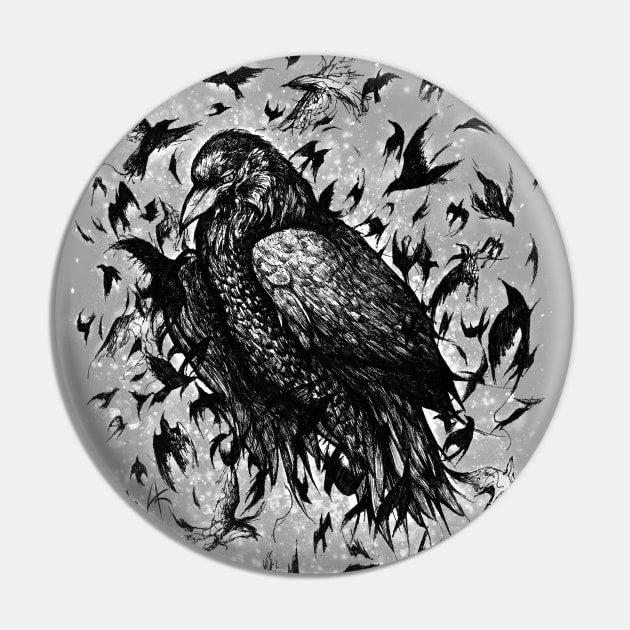 Crow Pin by kryokyma
