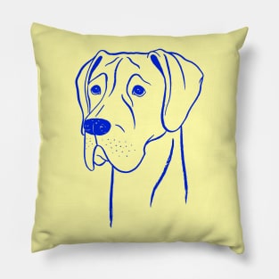 Great Dane (Yellow and Blue) Pillow