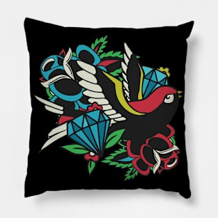 Tattoo Diamond Bird #162 Pillow