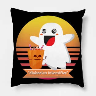 Halloween Cute Ghost Diabeetus Intensifies Funny Costume for Diabetics Pillow