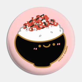 Kawaii Happy Japanese rice Cherry Blossom furikake rice seasoning bowl Pin