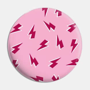 Burgundy and White Lightning Bolts Pattern on Pink Pin