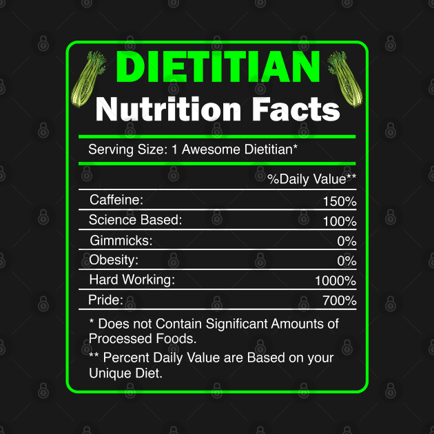 Funny Dietitian Nutrition Facts Art by USProudness