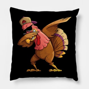 Dabbing Turkey Thanksgiving Day Pilgrim Boys Girls Funny Dab Pillow