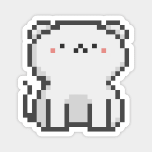 Pixel Quiet Scottish Fold White Cat 32 Magnet