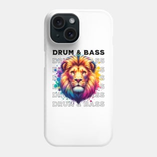 DRUM AND BASS  - Technicolor Lion (Black) Phone Case