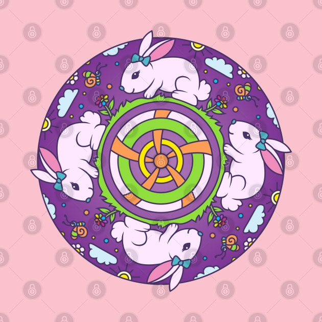 Cute Bunny Abstract Animal Mandala by The Little Store Of Magic